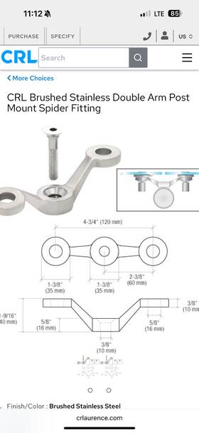 Grp2bs Cr Laurence Crl Brushed Stainless Double Arm Post Mounted Fitting