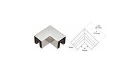 Grsc15hps Cr Laurence Polished Stainless 90 Degree Crisp Corner Square Cap Horizontal Corners