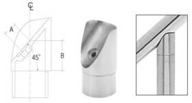 Hr104pcbs Cr Laurence Crl Brushed Stainless 45 Degree Coped Perpendicular Collar For 1 Inch Tubing At