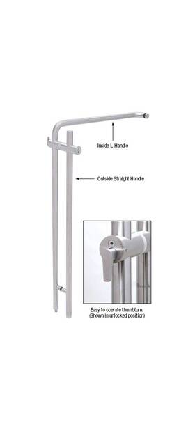 Llpa110krbs Cr Laurence 316 Brushed Stainless 42 Inch Right Hand Llpa Series Locking Ladder Pull - Straight
