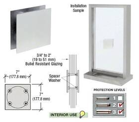 N777c3 Cr Laurence Crl 7 Inch Square Level 3 Bullet Resistant Speak-thru