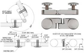 P68fbn Cr Laurence C.r. Crl Brushed Nickel Low Profile Cap Angle Panel Connector