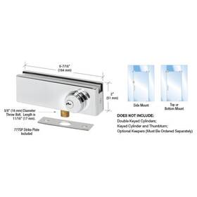 Amr205ps Crl Polished Stainless Amr Series Patch Lock By Cr Laurence