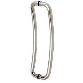 Cy18x18ps Crl Polished Stainless Glass Mounted Round Tube Curved Shape Handle