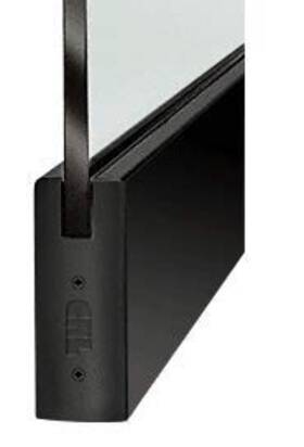 Dr6sbl12s Crl Black 35-3/4 Inch Single Door Rail 6 Square Style Without Lock- For 1/2 Glass