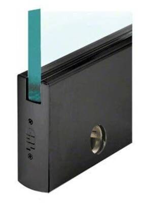 Dr6sbl38sl Crl Black 35-3/4 Inch Single Door Rail 6 Square Style With Lock - For 3/8 Glass