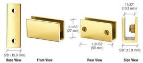 Eh40 Crl Brass Long Set Screw Clamp For 1/4 Inch To 5/16 Glass No Holes Drill