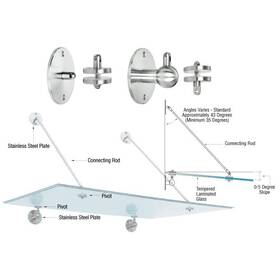Gas90bs Crl Brushed Stainless Glass Awning Support System Mounting Kit By Cr Laurence