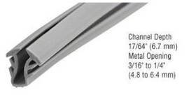 Gc723m Crl Glazing Vinyl 17/64 Inch Channel Depth 3/16 To 9/32 Metal Opening - 1000ft Rol