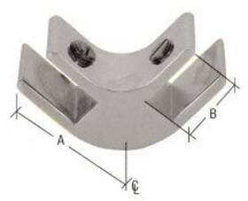 Gfc6901ch Crl Chrome Finish Deluxe 1-1/2 Inch Long 2-way 90176 Glass Furniture Connector For