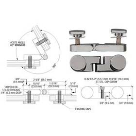 P68rbn Crl C.r. Laurence Brushed Nickel Standard Cap Angle Panel Connector
