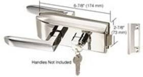 Pth311ps Crl C.r. Laurence Polished Stainless Glass Mounted Latch With Lock And