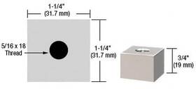 Sq12575sc Crl Satin Chrome 1-1/4 Inch Square Standoff Base 3/4 Long