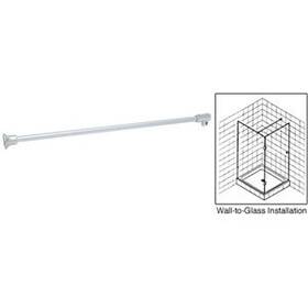 Sup06sc Crl Satin Chrome Frameless Shower Door Fixed Panel Wall-to-glass Support Bar Fo