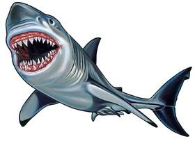 Porc-sk36 Custom Mosaics Inc. Shark Porcelain Swimming Pool Mosaic