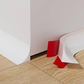 Cuysfead 635407433351 9.8ft Flexible Quarter Round Molding Peel And Stick Shoe 9.8&apos White