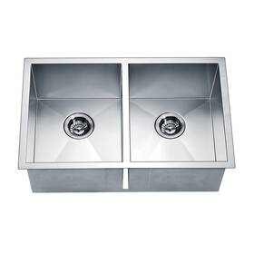Esq270909 Daweier Square Sink Equal Double Bowls 18 Gauge
