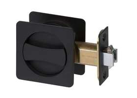 370104 Delaney Hardware Contemporary Black Bed Bath Privacy Sliding Pocket Door Lock