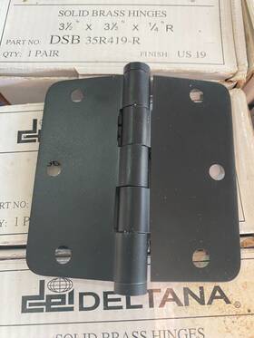 Dsb35r419-r Deltana 10 Pair 3.5 Inch X 1/4 R Matte Black
