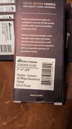 Dsb4r515-rz Deltana 4.0 Inch X 5/8r Solid Brass Hinge Pair Satin Nickel