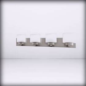578013 Design House - Dove Creek Vanity Dimmable With For Frost Satin Nickel 4-l