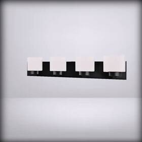 588426 Design House - Dove Creek Vanity Light Dimmable With Matte Black 4-light