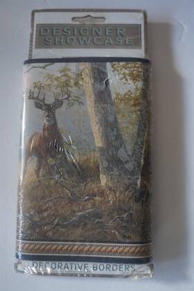 92871fp Designer Showcase Bucks Deer In The Woods Wall Border Decorative 6.5 X 15 Ft