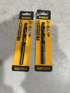 Dw1125 Dewalt Lot Of 2 25/64 Inch Splt Pt. Black Oxide Drill Bit With Smooth Shank