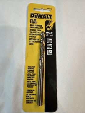 Dw1918 Dewalt 9/32-inch Gold Ferrous Oxide Pilot Point Twist Drill Bit