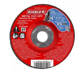 Dbd040125701f010 Diablo 4 Inch X 1/8 5/8 Metal Cut-off Disc With Type 27 Depressed Center 10-pack