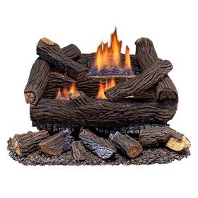 210064-u-b Duluth Forge 18 Inch Ventless Dual Gas Log Set With Thermostat Stacked Red Oak Used