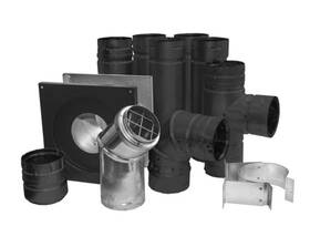 3pvl-khab Duravent Powder Coat Black Galvanized Steel Pellet Vent Kit - Nob