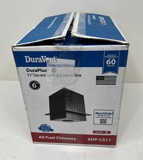 6dp-cs11 Duravent Duraplus All-fuel Chimney 6 Inch Dia Square Ceiling Support Box 11 H
