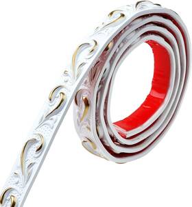 Duzzy 750153736799 Molding Trim Wall 16.4 Feet Self-adhesive Flexible White And Gold