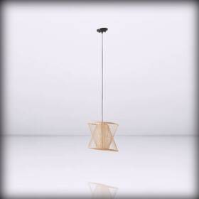 Ii151-0136 E&e Co. Ltd Dba Jla Home Ink Ivy For Aria - Modern Iron Rattan Pendant Light Natural 13.75 Dia X 48