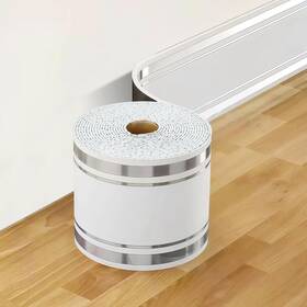 Easethrift 761086793100 Peel And Stick Baseboard Molding Trim 4 Inch X 16.5ft Bright White Silver Stripes