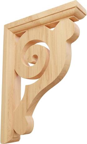 Bkt01x06x08buro Ekena Millwork Bulwark Wood Brackets 1 1/2 Inch W X 6 D Red Oak