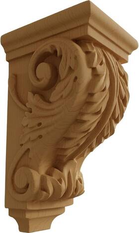 Corw03x04x07acal Ekena Millwork Small Acanthus 3 1/2 Inch W X 4 D 7 H Alder