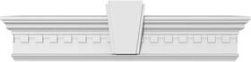 Crh07x145ka-de Ekena Millwork Endurathane Traditional Crosshead With Deco Keystone And Dentil Trim 145 Inch Bottom