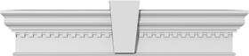 Crh12x69kf-de Ekena Millwork Endurathane Craftsman Crosshead With Flat Keystone And Dentil Trim 69 Inch Bottom Width