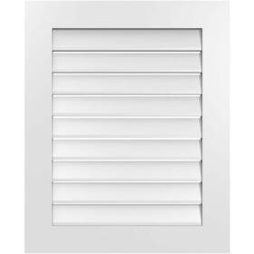 Gvpve26x3201sf Ekena Millwork Vertical Surface Mount Pvc Gable Vent 26 Inch X32 With Standard Frame
