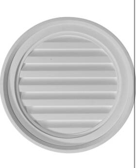 Gvro18f Ekena Millwork 18 Inch W X H 1 1/8 P Round Gable Vent Louver. White. Functional