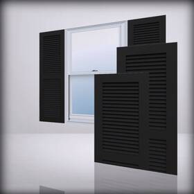 Tfp101lvf12x042bl Ekena Millwork 12 W X 42 H For True Fit Pvc 2 Equal Louver Shu 12- Inch