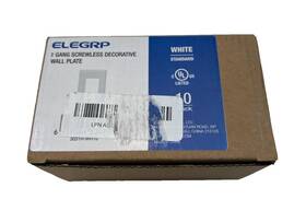 3031h-wh10 Elegrp 1-gang Screwless Decorator/rocker Wall Plate White 10-pack
