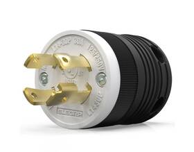 L14-30p Elegrp L1430p 30 Amp Nema Locking Plug Grounding Heavy Duty Black/white