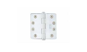 91024us26 Emtek 4 Inch X 1/4 Radius Steel Residential Duty Hinge Bright Chrome Finish Pair