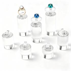 Enenes 715968624686 7 Pack Acrylic Ring Display Holder Clear Cylinder Jewelry Stand For We