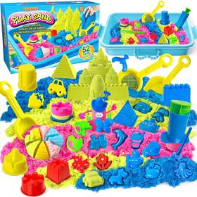 Ps-006 Essenson Sensory Bin - 52 Pcs Play Sand Kit With 3lbs Medium Multicoloured