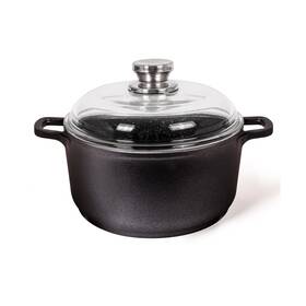 Eurocast 413821037592 Berghoff 11 Inch Nonstick Stock Pot 7qt. Glass Lid With Built-in Stra