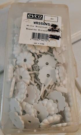 Wrs50ws Evco Box Of 50 White Rosettes And Rosette Screws For Rv/mobile Home